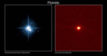 Foto: IAU, NASA/ESA Hubble Space Telescope, H. Weaver (JHU/APL), A. Stern (SwRI), the HST Pluto Companion Search Team and M. Brown